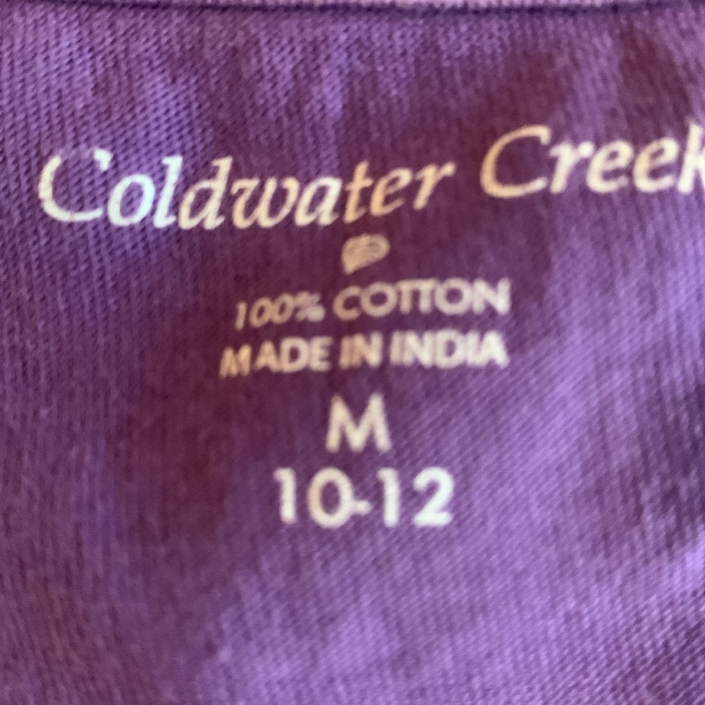Coldwater Creek purple short sleeve shirt. Size medium (10-12) - Picture 2 of 6